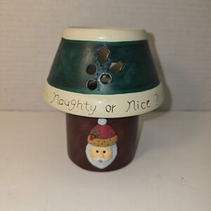 Elaine Thompson Ol' St.‎ Nick CHRISTMAS Medium Candle Holder & Shade